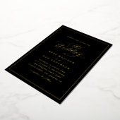 Invitation En Aluminium Elegant calligraphy black and gold wedding (Rotation)