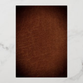 Invitation En Aluminium Elegant Chic Gold sur Mariage en cuir Brown (Verso)