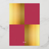Invitation En Aluminium Élégant Chic Luxury Magenta Gold Frame Mariage (Verso)