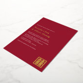 Invitation En Aluminium Élégant chinois double bonheur Mariage VRAI (Rotation)