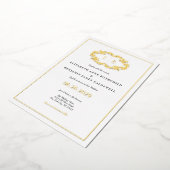 Invitation En Aluminium Élégant Classic Gold Crest Mariage (Rotation)