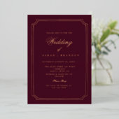 Invitation En Aluminium Elegant Classic Old painting Wedding (Debout devant)