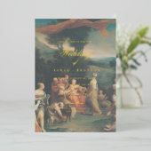 Invitation En Aluminium Elegant Classic Old painting Wedding (Debout devant)