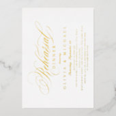 Invitation En Aluminium Élégant classique calligraphie répétition dîner (Recto)