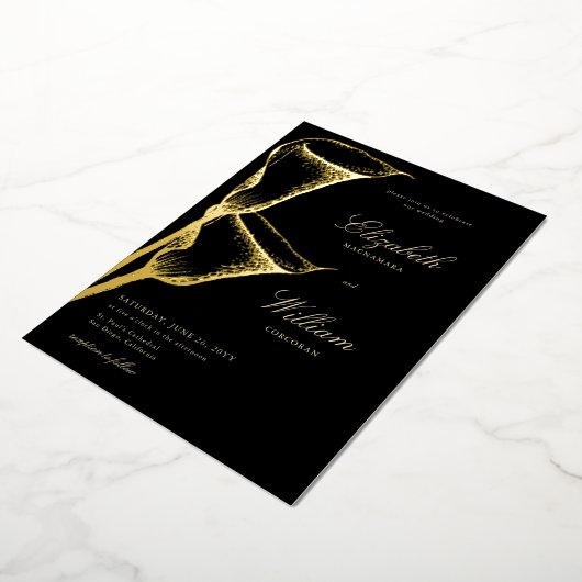 Invitation En Aluminium Élégant classique classique classique Calla Lilly  (Rotation)