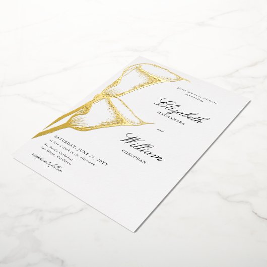 Invitation En Aluminium Élégant classique classique classique Calla Lilly  (Rotation)