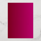 Invitation En Aluminium Élégant classique Magenta et or Enregistrer la dat (Verso)