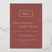 Invitation En Aluminium Élégant Classique Monogramme Formel Mariage modern (Recto)