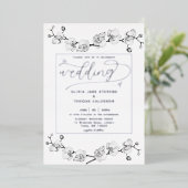 Invitation En Aluminium Élégant classique Orchidées Blanches Romantique Ma (Debout devant)