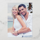 Invitation En Aluminium Élégant classique photo Gold Foil Mariage frontali (Verso)