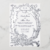 Invitation En Aluminium Élégant classique Rococo Floral (Recto)