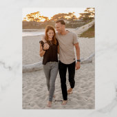 Invitation En Aluminium Élégant Classique Script 25e Anniversaire de Maria (Verso)