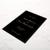 Invitation En Aluminium Élégant Classy Formal Cadre Noir Mariage de script (Rotation)