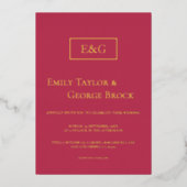 Invitation En Aluminium Élégant Classy Gold Script Magenta Modern Mariage (Recto)