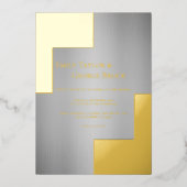Invitation En Aluminium Élégant Classy Luxe Moderne Mariage Silver Gold (Recto)