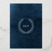 Invitation En Aluminium Elégant Classy Navy Blue Ocean Beach Mariage (Verso)
