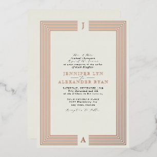 Invitation En Aluminium Élégant Code QR de réponse de mariage à monogramme