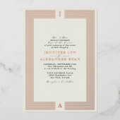 Invitation En Aluminium Élégant Code QR de réponse de mariage à monogramme (Recto)