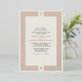 Invitation En Aluminium Élégant Code QR de réponse de mariage à monogramme (Debout devant)