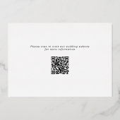 Invitation En Aluminium Élégant Code QR Photo de Script Doré Enregistrer l (Verso)