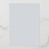 Invitation En Aluminium Elégant Coeur argenté et Mariage bleu poussiéreux (Verso)