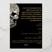 Invitation En Aluminium Elégant crâne gothique Halloween Foil (Verso)