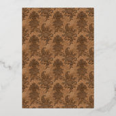 Invitation En Aluminium Elégant Damask Halloween Cocktail Party Gold (Verso)