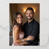 Invitation En Aluminium Elegant Deep Blue  Anthracite  Photo Save The Date (Verso)