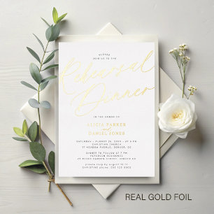 Invitation En Aluminium Élégant dîner de répétition de mariage avec écritu