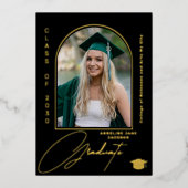 Invitation En Aluminium Élégant diplôme d'arche de l'université en or noir (Recto)