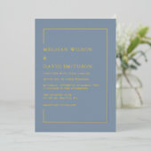 Invitation En Aluminium Elégant Dusty Blue Mariage moderne (Debout devant)