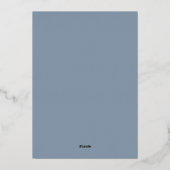 Invitation En Aluminium Elégant Dusty Blue Mariage moderne (Verso)