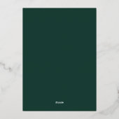 Invitation En Aluminium Élégant Emerald & Gold Foil Mariage (Verso)