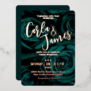 Invitation En Aluminium Élégant Emerald Green mariage moderne