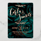 Invitation En Aluminium Élégant Emerald Green mariage moderne (Recto)