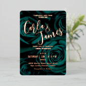 Invitation En Aluminium Élégant Emerald Green mariage moderne (Debout devant)