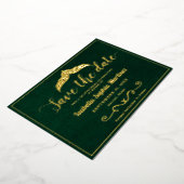 Invitation En Aluminium Élégant Emerald Green Quinceañera Enregistrer La D (Rotation)