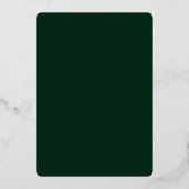Invitation En Aluminium Élégant Emerald Green soie or moderne mariage (Verso)