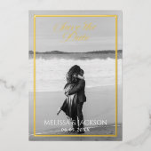 Invitation En Aluminium Élégant Enregistrer la Date (Recto)