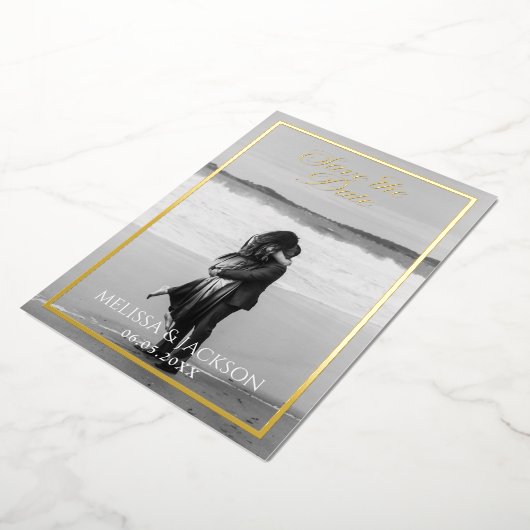 Invitation En Aluminium Élégant Enregistrer la Date (Rotation)