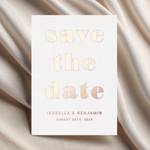 Invitation En Aluminium Élégant Enregistrer La Date Mariage Rose Gold Foil