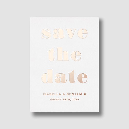 Invitation En Aluminium Élégant Enregistrer La Date Mariage Rose Gold Foil