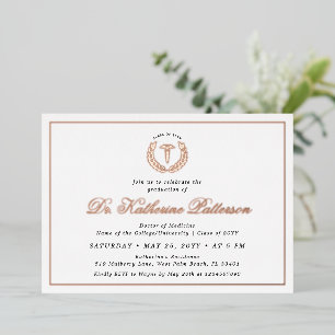 Invitation En Aluminium Élégant et minimaliste diplôme d'études Médicales