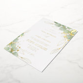 Invitation En Aluminium Elégant Eucalyptus Mariage Gold (Rotation)