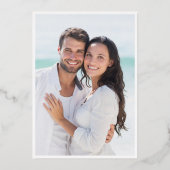 Invitation En Aluminium Elégant Eucalyptus Vert Mariage Photo Or (Verso)