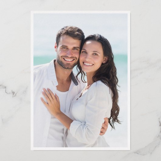 Invitation En Aluminium Elégant Eucalyptus Vert Mariage Photo Or (Verso)