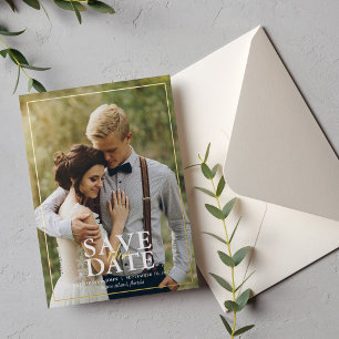 Invitation En Aluminium Élégant faire part de mariage personnalisé avec ph