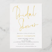 Invitation En Aluminium Élégant Fête des mariées de script Classy Real (Recto)