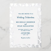 Invitation En Aluminium Élégant Feuille Botanique Mariage de cadre (Recto)