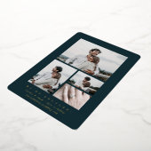 Invitation En Aluminium Élégant Fiançailles multiphoto Foil (Rotation)